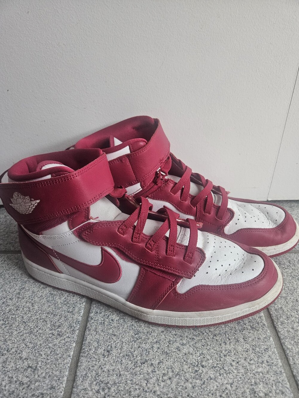Nike Air Jordan 1 High FlyEase CQ3835-601 Cardinal Red White Retro in Men's 14